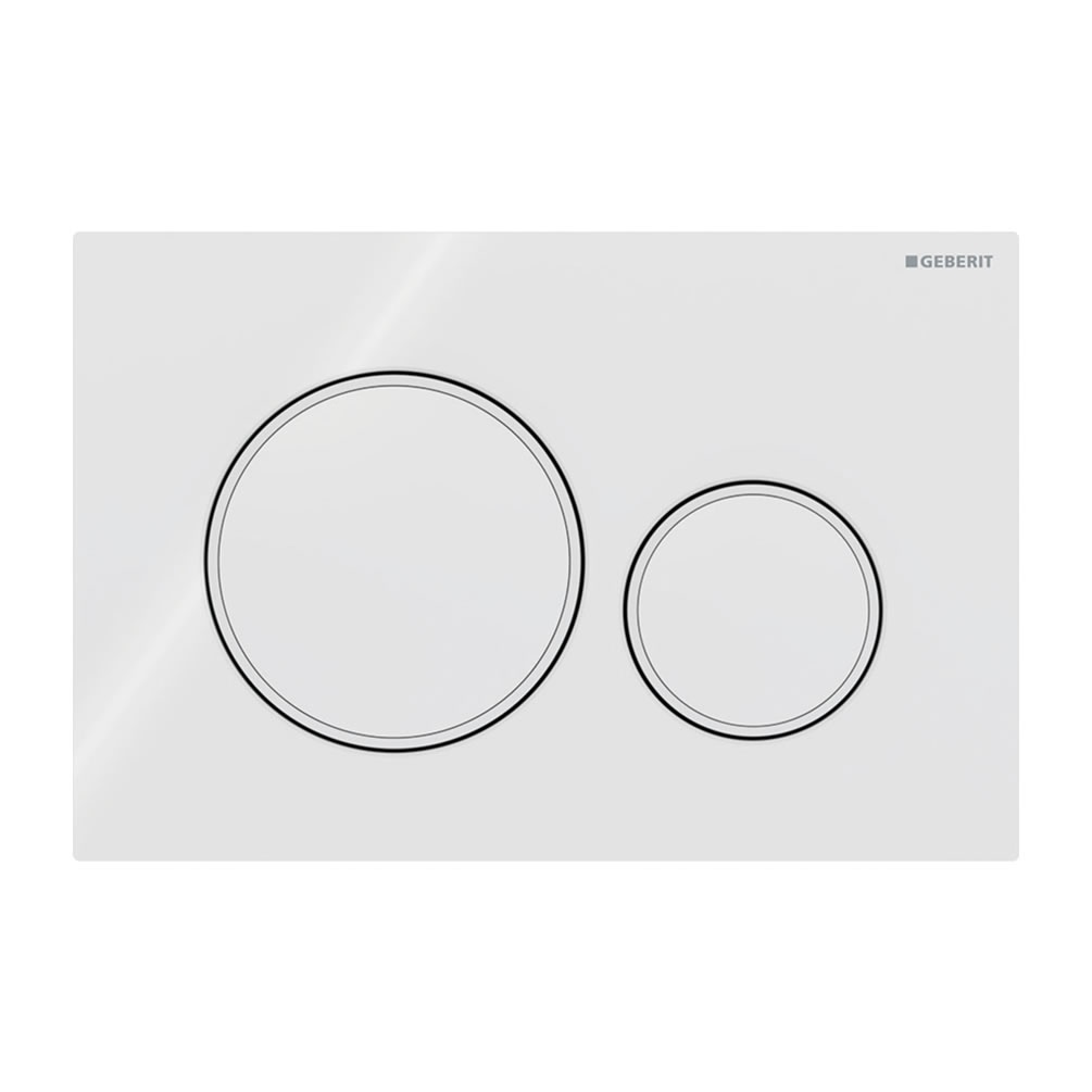 Cutout image of Geberit Sigma20 Round White / Matt White Dual Flush Plate